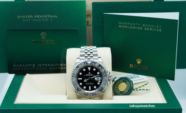 BRAND NEW Rolex 126710GRNR GMT MASTER II BLACK GREY BEZEL JUBILEE BAND 2024 FULL SET - Image 2