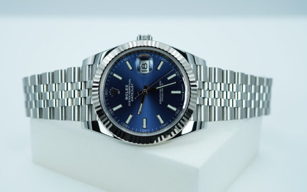 Rolex 126334 DATEJUST 41 FLUTED BEZEL BLUE STICK DIAL JUBILEE WARRANTY FULL SET - Image 10