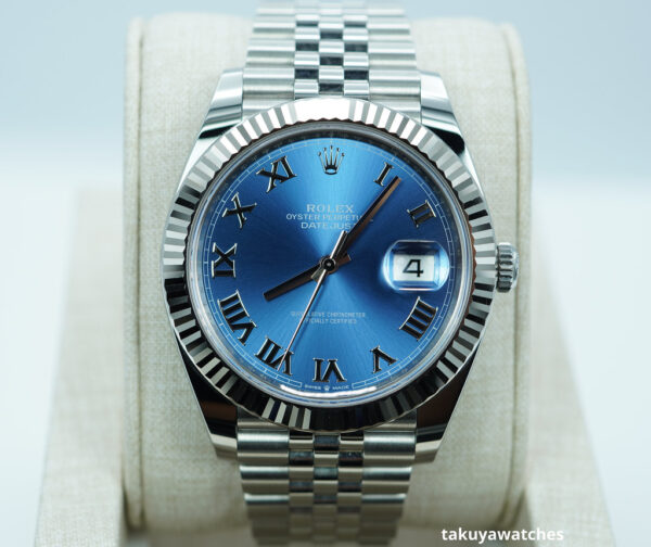 Rolex 126334 DATEJUST 41 FLUTED BEZEL BLUE ROMAN DIAL JUBILEE 2024 FULL SET