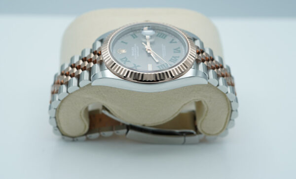 Rolex 126331 DATEJUST 41 ROSE GOLD STEEL WIMBLEDON DIAL JUBILEE BAND 2022 FULL SET - Image 4