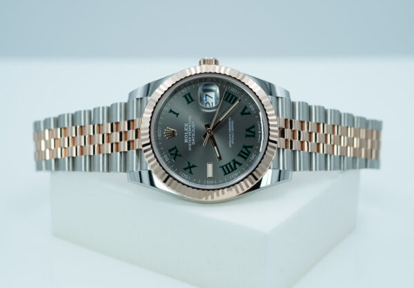 Rolex 126331 DATEJUST 41 ROSE GOLD STEEL WIMBLEDON DIAL JUBILEE BAND 2022 FULL SET - Image 10
