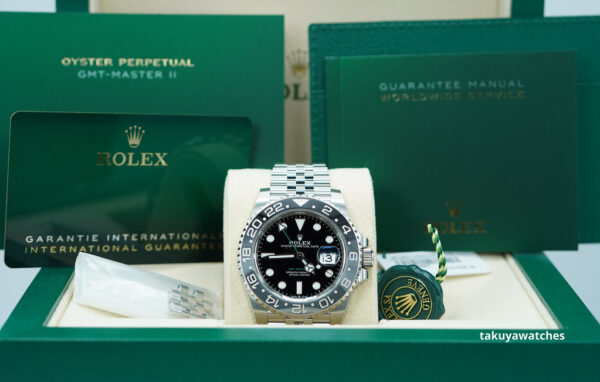 BRAND NEW Rolex 126710GRNR GMT MASTER II BLACK GREY BEZEL JUBILEE BAND 2024 FULL SET - Image 2