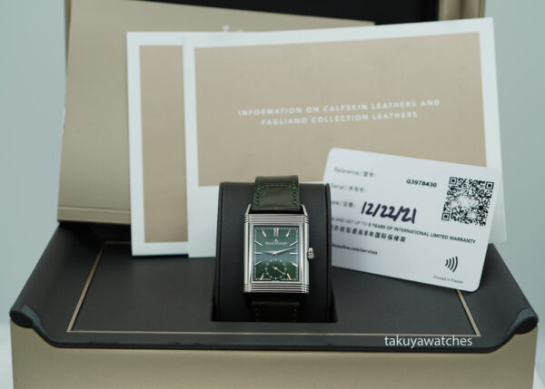 Jaeger-LeCoultre REVERSO TRIBUTE MONOFACE SMALL SECONDS GREEN DIAL FULL SET - Image 2