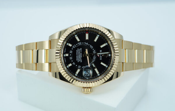 Rolex 326938 SKY-DWELLER 18K YELLOW GOLD BLACK STICK DIAL 2021 FULL SET - Image 9