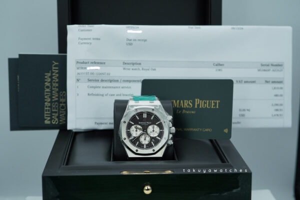 Audemars PIGUET ROYAL OAK CHRONOGRAPH 26331ST BLACK DIAL WARRANTY FULL SET - Image 2