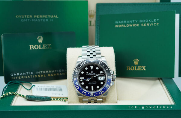 Rolex 126710BLNR GMT MASTER 2 BLACK BLUE BEZEL JUBILEE 2023 WARRANTY FULL SET - Image 2