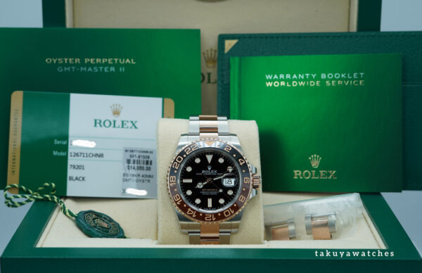 Rolex 126711CHNR GMT MASTER 2 ROSE GOLD STEEL ROOTBEER 2019 FULL SET - Image 2