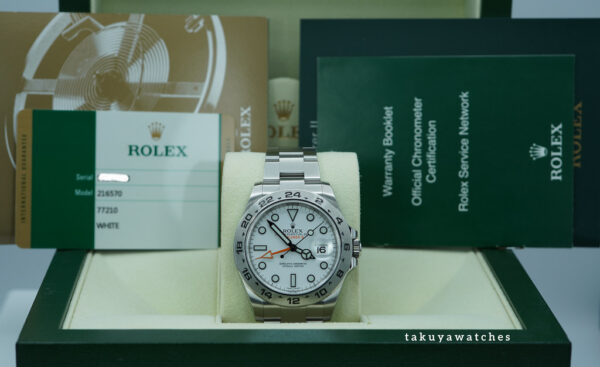 Rolex 216570 EXPLORER 2 WHITE POLAR DIAL 42MM 2014 BOX PAPERS - Image 2