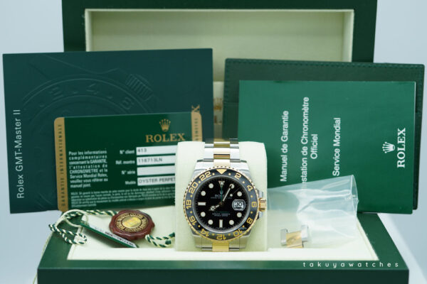 Rolex 116713LN GMT MASTER 2 TWO TONE BLACK CERAMIC 2011 FULL SET - Image 2