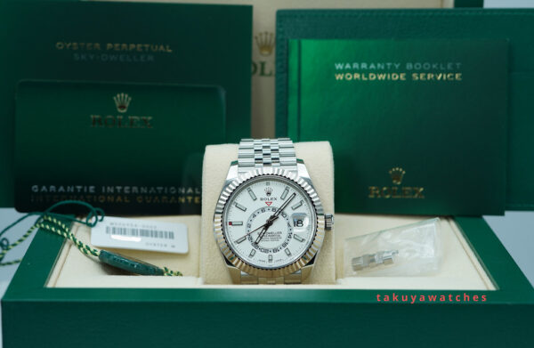 Rolex 326934 SKY-DWELLER WHITE DIAL JUBILEE BAND 2023 WARRANTY FULL SET - Image 2