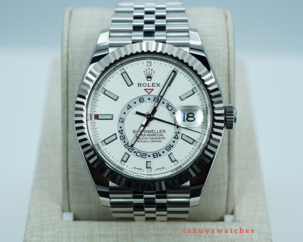 Rolex 326934 SKY-DWELLER WHITE DIAL JUBILEE BAND 2023 WARRANTY FULL SET