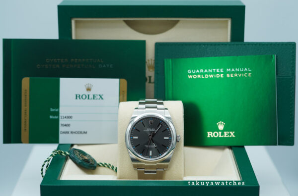 Rolex 114300 OYSTER PERPETUAL NO DATE DARK RHODIUM DIAL 39MM 2020 FULL SET - Image 2