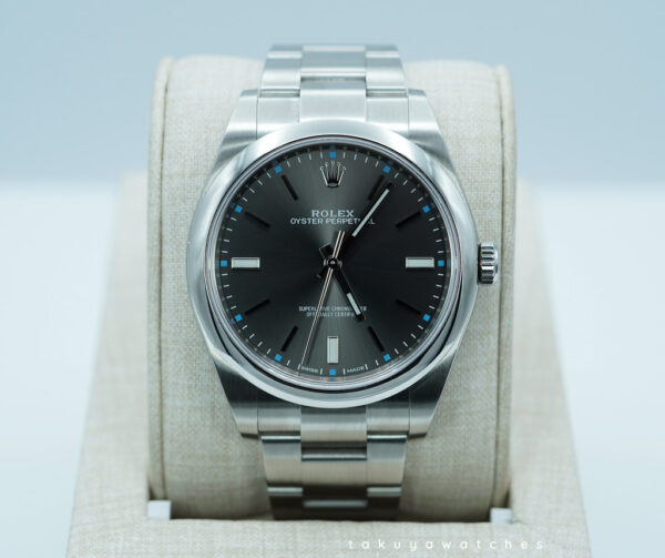 Rolex 114300 OYSTER PERPETUAL NO DATE DARK RHODIUM DIAL 39MM 2020 FULL SET