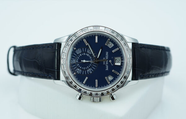 Patek PHILIPPE 5961P PLATINUM ANNUAL CALENDAR CHRONOGRAPH BAGUETTE DIAMOND 2023 FULL SET - Image 9