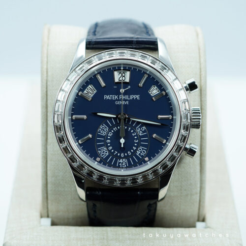 Patek PHILIPPE 5961P PLATINUM ANNUAL CALENDAR CHRONOGRAPH BAGUETTE DIAMOND 2023 FULL SET