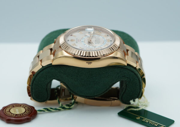 Rolex 326935 SKY-DWELLER 18K ROSE GOLD SUNDUST ROMAN DIAL 2016 FULL SET - Image 4