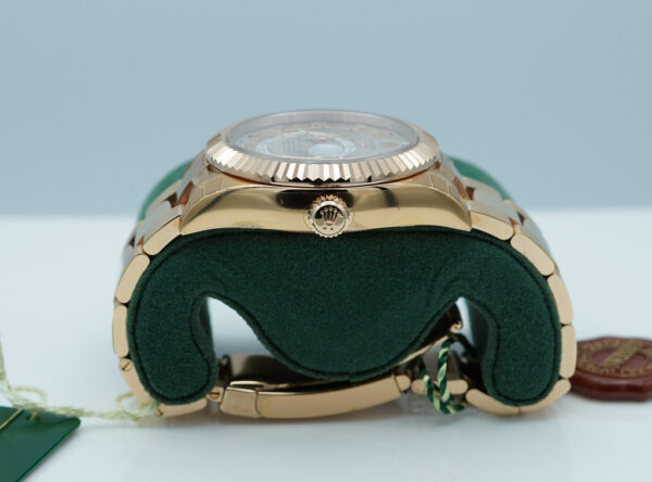 Rolex 326935 SKY-DWELLER 18K ROSE GOLD SUNDUST ROMAN DIAL 2016 FULL SET - Image 3