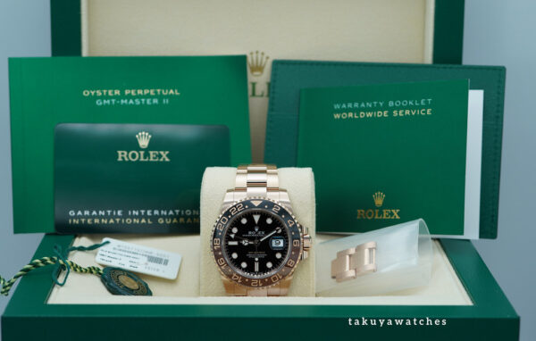 Rolex 126715CHNR GMT MASTER II ROSE GOLD ROOTBEER CERAMIC 2023 COMPLETE SET - Image 2