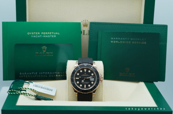 Rolex 126655 YACHTMASTER EVEROSE GOLD OYSTERFLEX 40MM 2022 WARRANTY FULL SET - Image 2