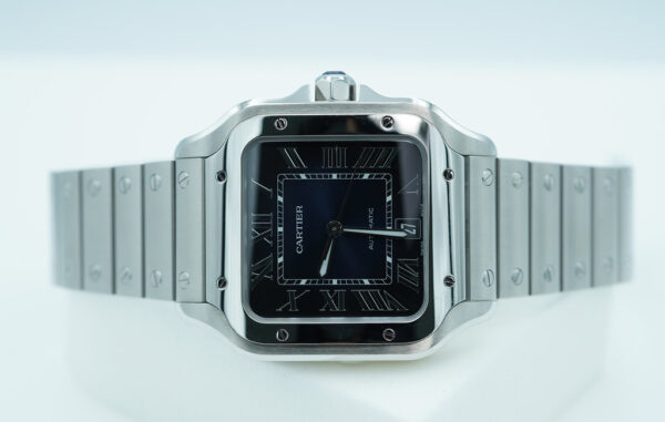 Cartier SANTOS DE CARTIER LARGE MODEL AUTOMATIC BLUE DIAL WSSA0030 FULL SET - Image 10