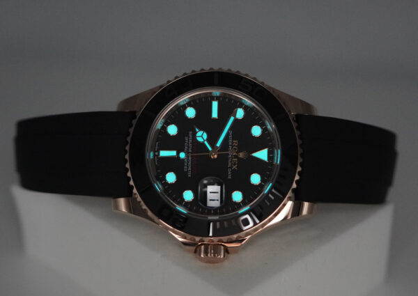 Rolex 126655 YACHTMASTER EVEROSE GOLD OYSTERFLEX 40MM 2022 WARRANTY FULL SET - Image 11