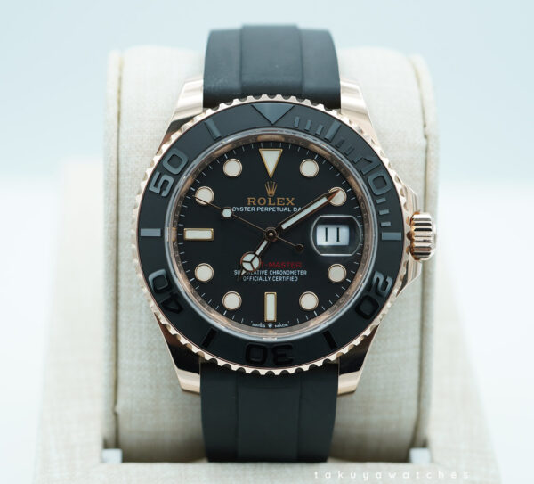 Rolex 126655 YACHTMASTER EVEROSE GOLD OYSTERFLEX 40MM 2022 WARRANTY FULL SET