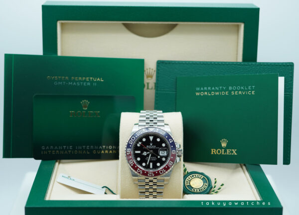 BRAND NEW Rolex 126710BLRO PEPSI GMT MASTER II RED BLUE JUBILEE BAND 2024 FULL SET - Image 2
