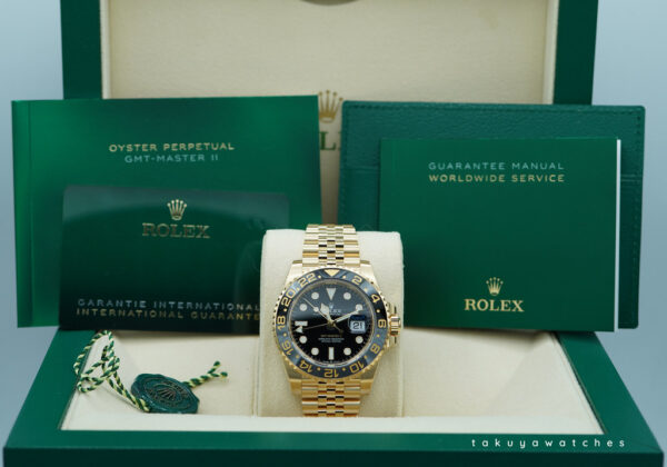 Rolex 126718GRNR GMT MASTER 2 YELLOW GOLD GREY BLACK BEZEL JUBILEE BAND 2023 FULL SET - Image 2