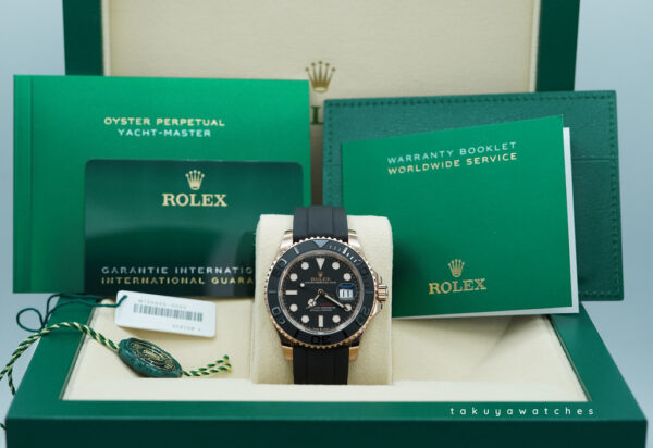 Rolex 126655 YACHTMASTER EVEROSE GOLD OYSTERFLEX 40MM 2024 WARRANTY FULL SET - Image 2
