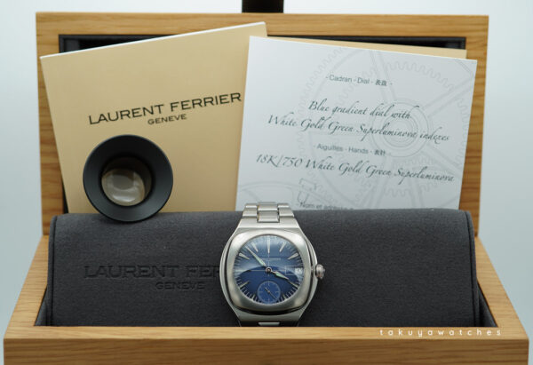 BRAND NEW Laurent Ferrier SPORT AUTO TITANIUM BLUE DIAL 2024 WARRANTY COMPLETE SET - Image 2