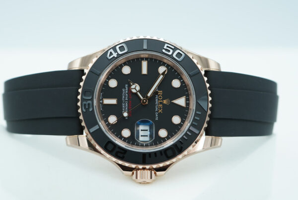 Rolex 126655 YACHTMASTER EVEROSE GOLD OYSTERFLEX 40MM 2024 WARRANTY FULL SET - Image 9