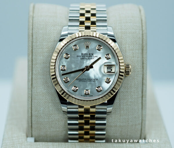 Rolex 278273 DATEJUST 31 TWO TONE MOTHER OF PEARL DIAMOND DIAL JUBILEE BAND 2023 FULL SET