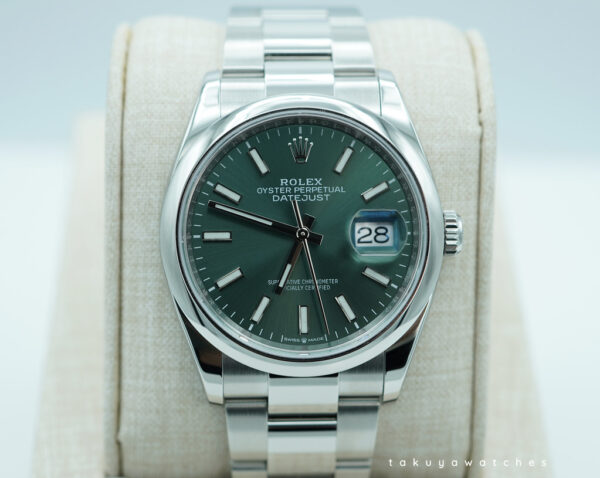 Rolex 126200 DATEJUST 36 MINT GREEN DIAL OYSTER BAND 2023 WARRANTY FULL SET