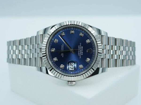 Rolex 126334 DATEJUST 41 FLUTED BEZEL BLUE DIAMOND DIAL JUBILEE BAND FULL SET - Image 9