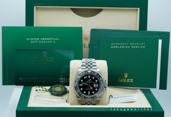 BRAND NEW Rolex 126710GRNR GMT MASTER 2 BLACK GREY BEZEL JUBILEE BAND 2024 FULL SET - Image 2