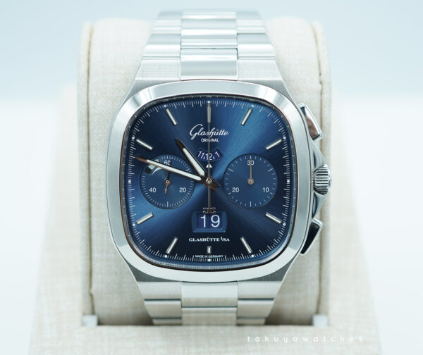 Glashutte ORIGINAL SEVENTIES CHRONOGRAPH PANORAMA DATE BLUE DIAL 2024 FULL SET