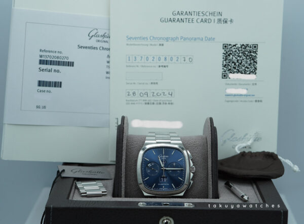 Glashutte ORIGINAL SEVENTIES CHRONOGRAPH PANORAMA DATE BLUE DIAL 2024 FULL SET - Image 2