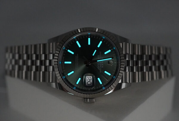 BRAND NEW Rolex 126234 DATEJUST 36 FLUTED BEZEL MINT GREEN DIAL JUBILEE 2024 FULL SET - Image 11