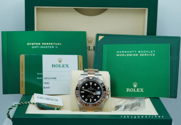 Rolex 126711CHNR GMT MASTER 2 18K ROSE GOLD STEEL ROOTBEER 2019 COMPLETE SET - Image 2