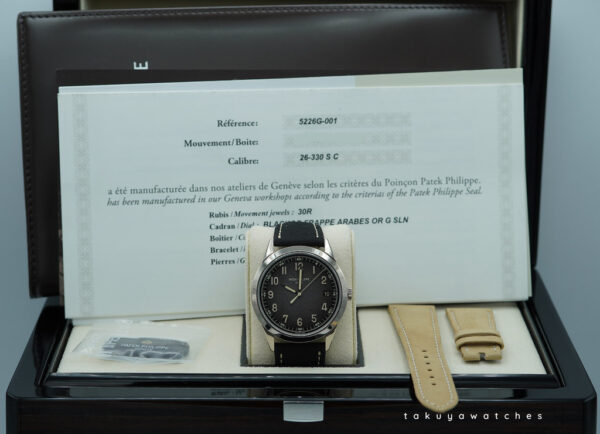 Patek PHILIPPE 5226G CALATRAVA 18K WHITE GOLD CHARCOAL GRAY DIAL 2022 FULL SET - Image 2