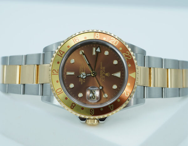 Rolex 16713 GMT MASTER 2 TWO TONE ROOTBEER BROWN DIAL 2005 RSC SERVICED - Image 9