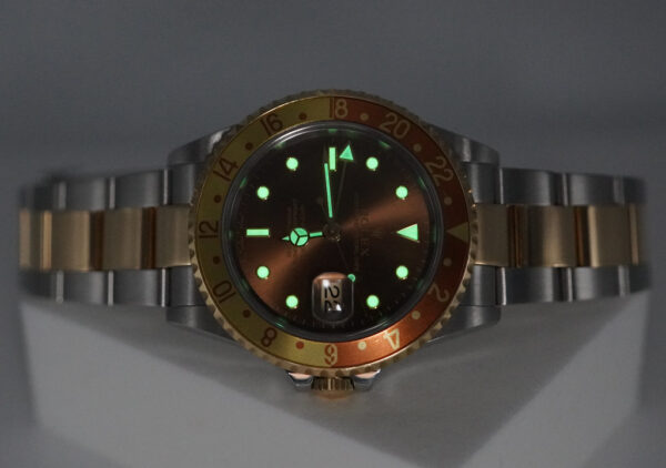 Rolex 16713 GMT MASTER 2 TWO TONE ROOTBEER BROWN DIAL 2005 RSC SERVICED - Image 11