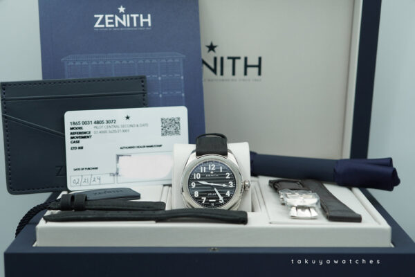 Zenith PILOT STEEL AUTOMATIC BLACK DIAL 40MM 2024 WARRANTY FULL SET - Image 2