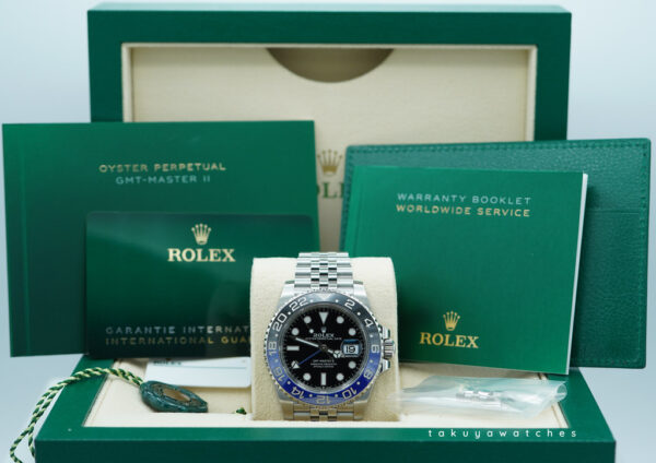 Rolex 126710BLNR GMT MASTER 2 BLACK BLUE BEZEL JUBILEE 2023 FULL SET - Image 2