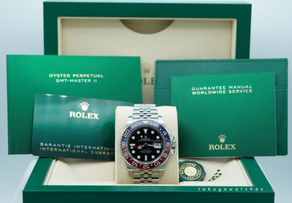 BRAND NEW Rolex 126710BLRO PEPSI GMT MASTER II RED BLUE JUBILEE BAND 2024 FULL SET - Image 2