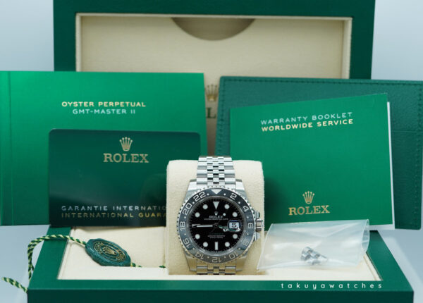 Rolex 126710GRNR GMT MASTER II BLACK GREY BEZEL JUBILEE BAND 2024 FULL SET - Image 2