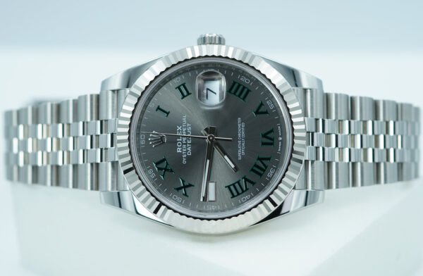 Rolex 126334 DATEJUST 41 FLUTED BEZEL WIMBLEDON DIAL JUBILEE BAND 2024 FULL SET - Image 9