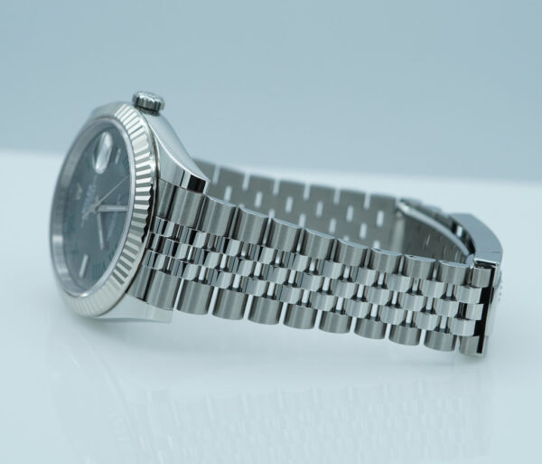 Rolex 126334 DATEJUST 41 FLUTED BEZEL WIMBLEDON DIAL JUBILEE BAND 2024 FULL SET - Image 5