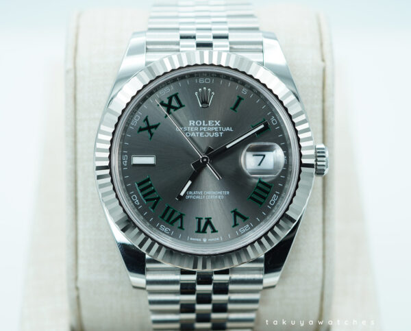 Rolex 126334 DATEJUST 41 FLUTED BEZEL WIMBLEDON DIAL JUBILEE BAND 2024 FULL SET