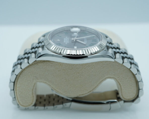 Rolex 126334 DATEJUST 41 FLUTED BEZEL WIMBLEDON DIAL JUBILEE BAND 2024 FULL SET - Image 4